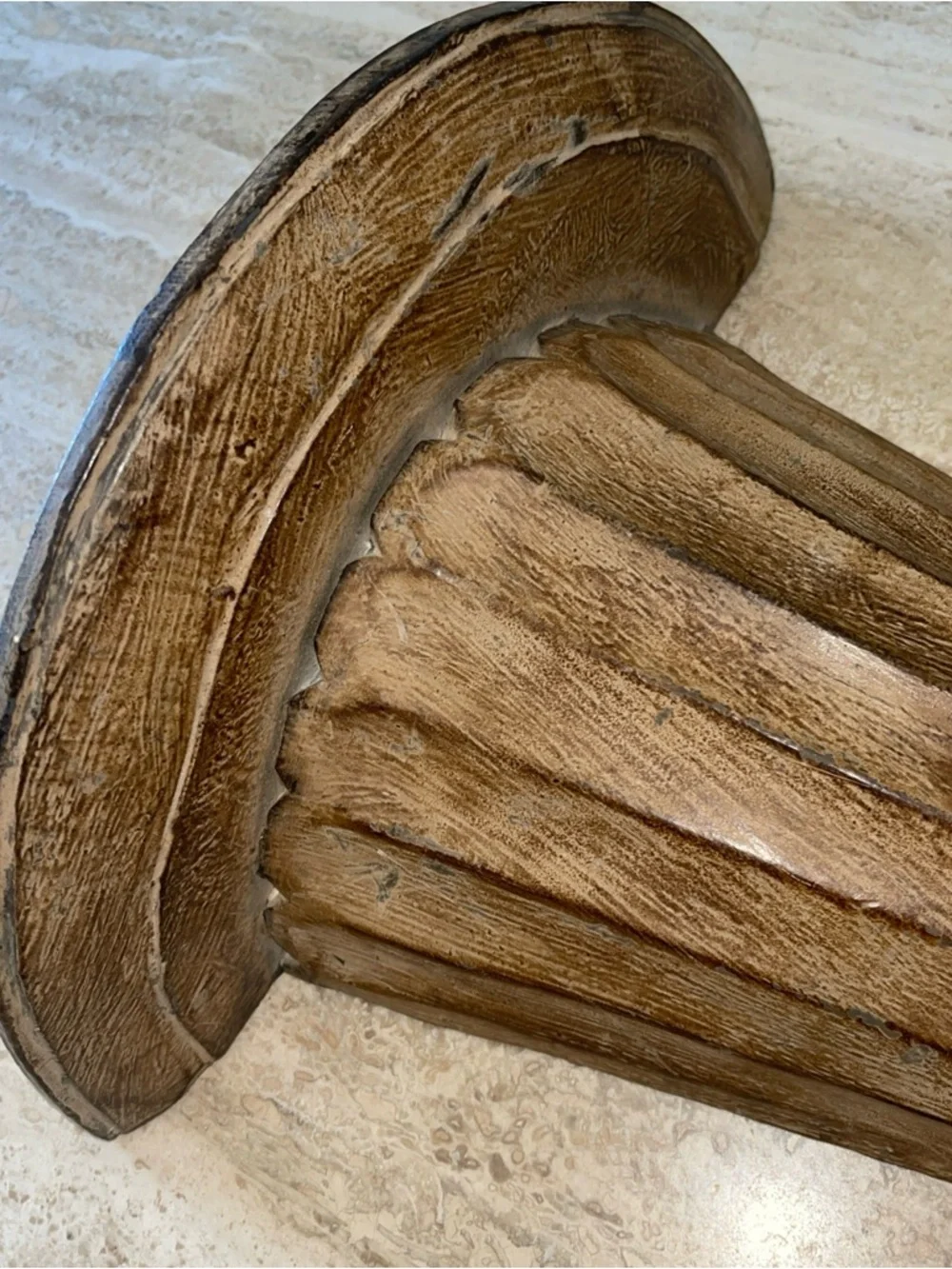 Vtg Oversize Toleware Rustic Wooden Wall Sconce Shelf Display Decor XL Large